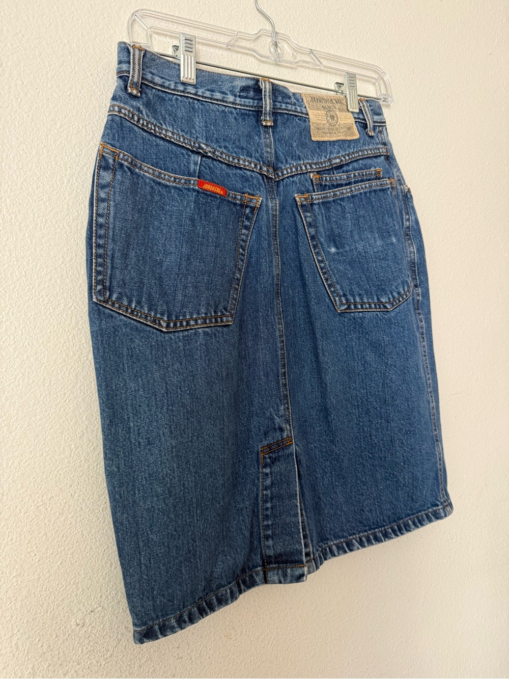 Jordache Blue Denim Skirt with Back Pocket Detail